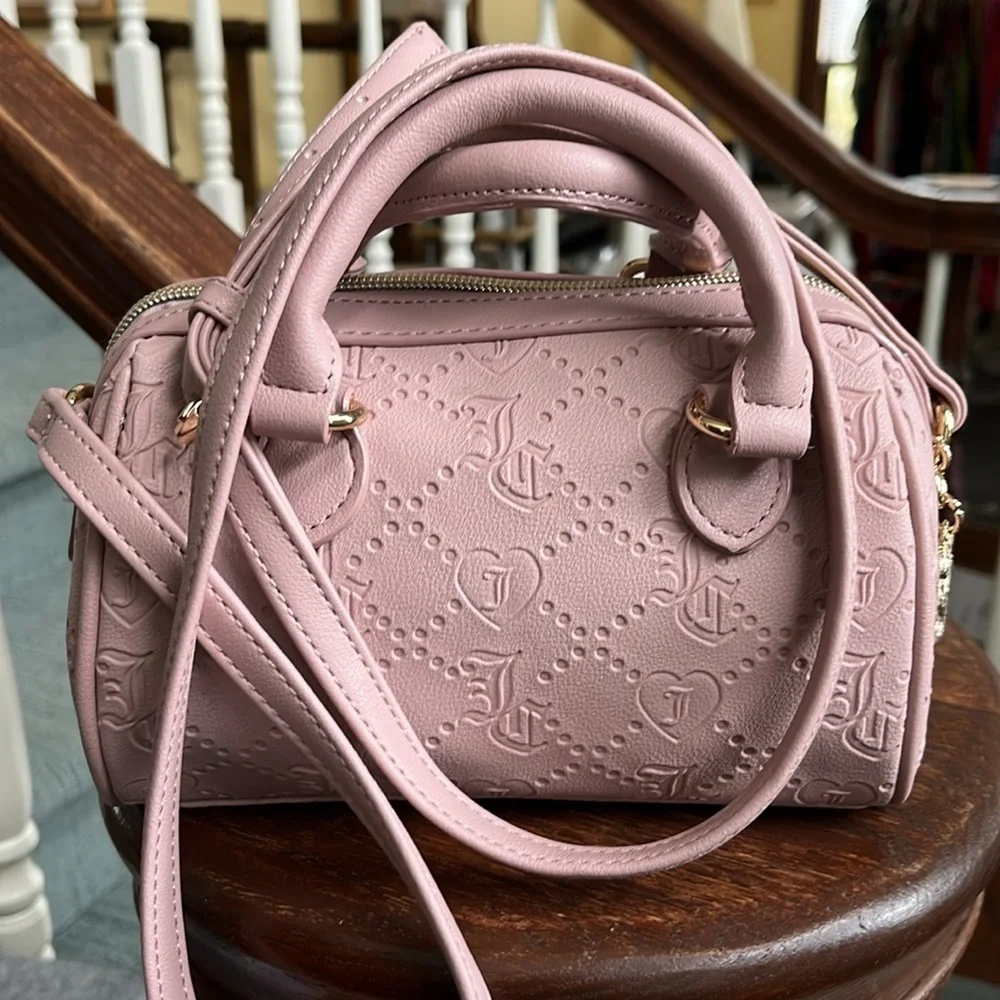 Juicy couture  Satchel  crossbody bag dusty pink  Vegan  gold accents  NWT